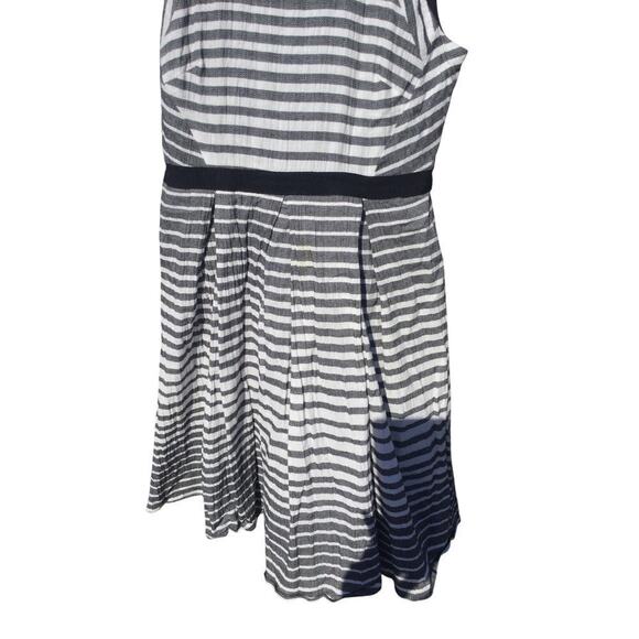 Eva Franco Womens Saybrook Dress Size 10 Gray White Striped Cotton Anthropologie - Picture 8 of 13